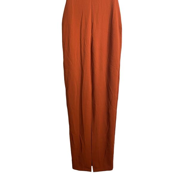Revolve Nookie Floor Length Lexi Chain Gown Dress Sleeveless Rust Size Medium - Picture 11 of 14